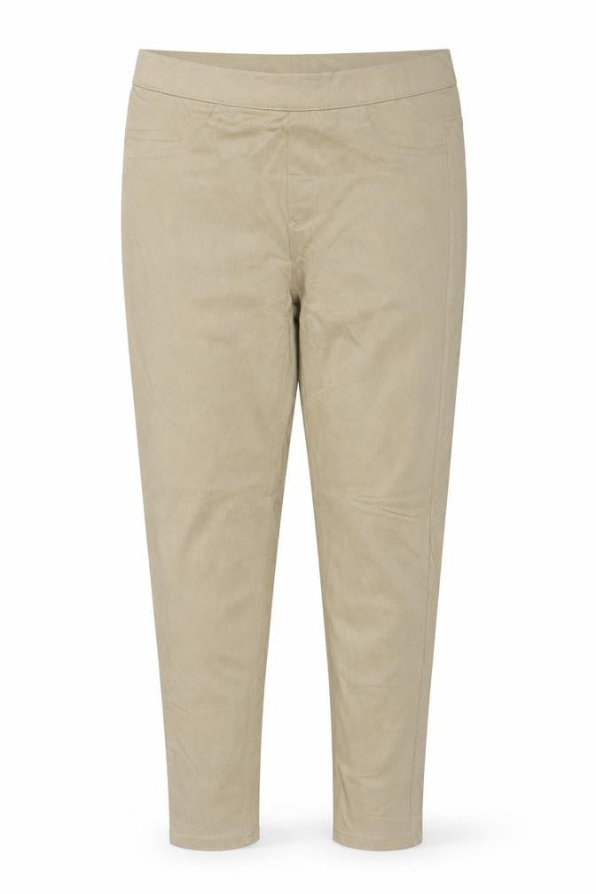 Marks and Spencer Women Beige UK 14 Regular Straight Chino Trousers