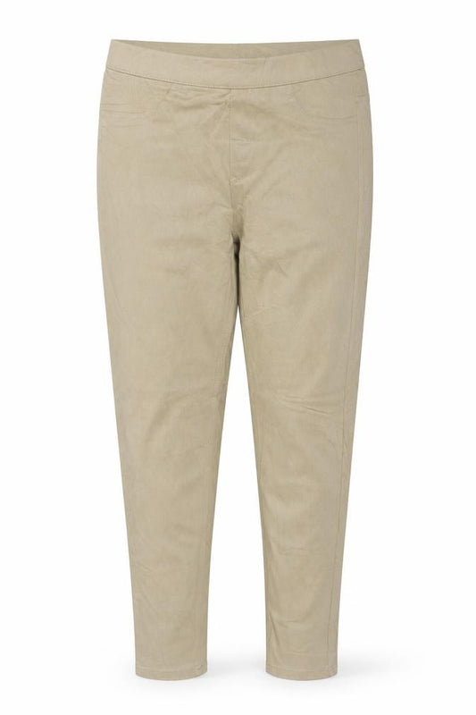 Marks and Spencer Women Beige UK 14 Regular Straight Chino Trousers