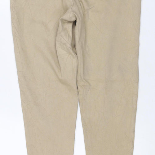 Marks and Spencer Women Beige UK 14 Regular Straight Chino Trousers
