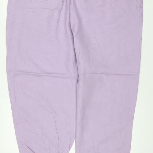 Autograph Women Purple UK 22 Lyocell Linen Relaxed Jogger Trousers