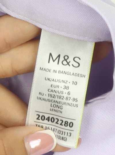 Marks and Spencer Women Purple Size 10 Long Elastic Waist Jogger Trousers