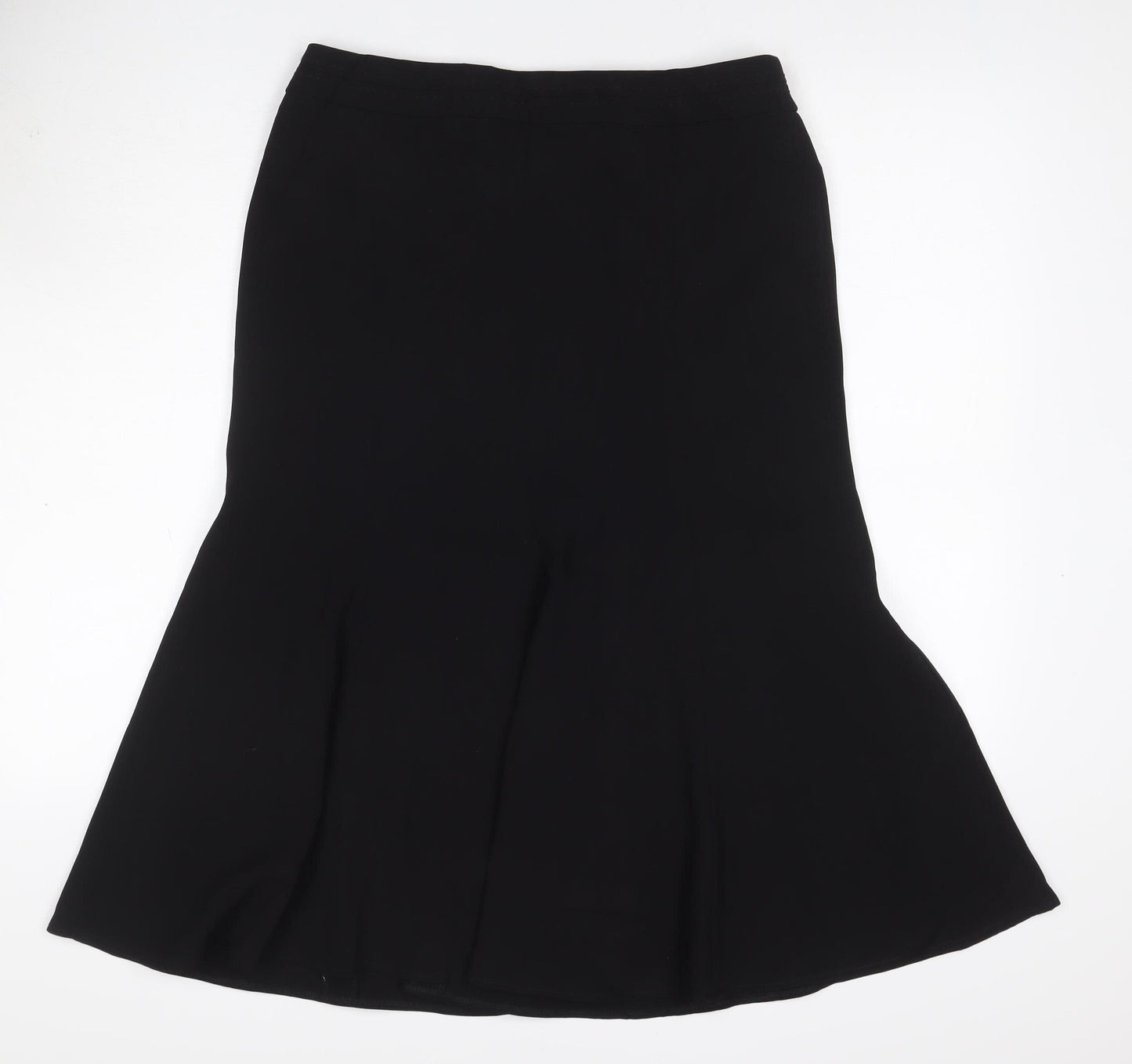 Roman Originals Women Black Size 12 Midi Flare Lined Skirt