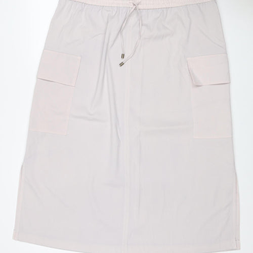 M&S Collection Women Beige Size 20 Long Cargo Drawstring Skirt