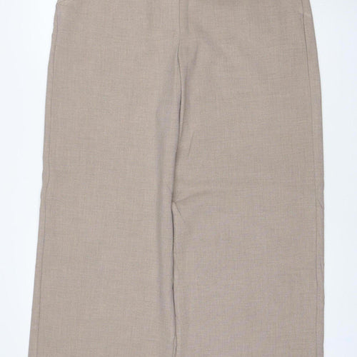 Marks and Spencer Women Beige UK 16 Regular Wide Leg Trousers