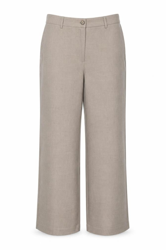 Marks and Spencer Women Beige UK 16 Regular Wide Leg Trousers
