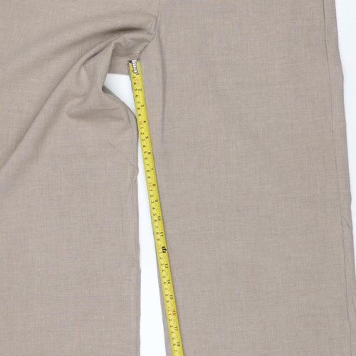Marks and Spencer Women Beige UK 16 Regular Wide Leg Trousers