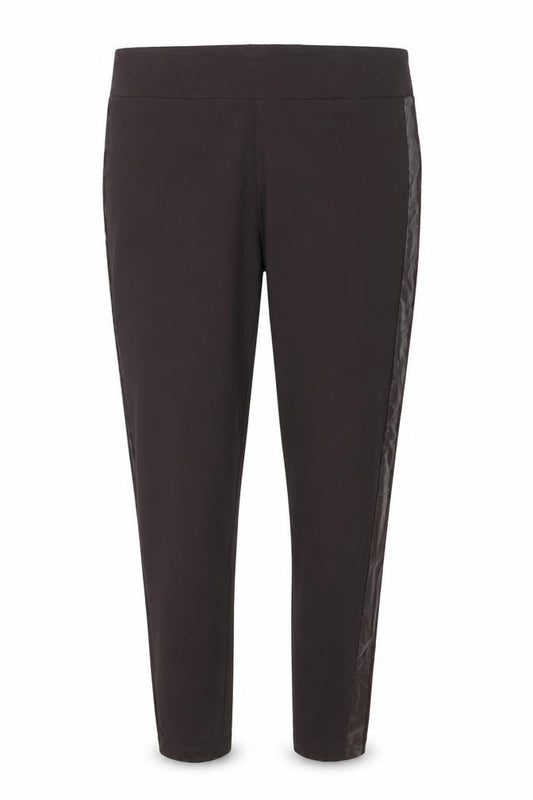 Marks & Spencer Women's Black Size 12 Straight Trousers Faux Leather Panel