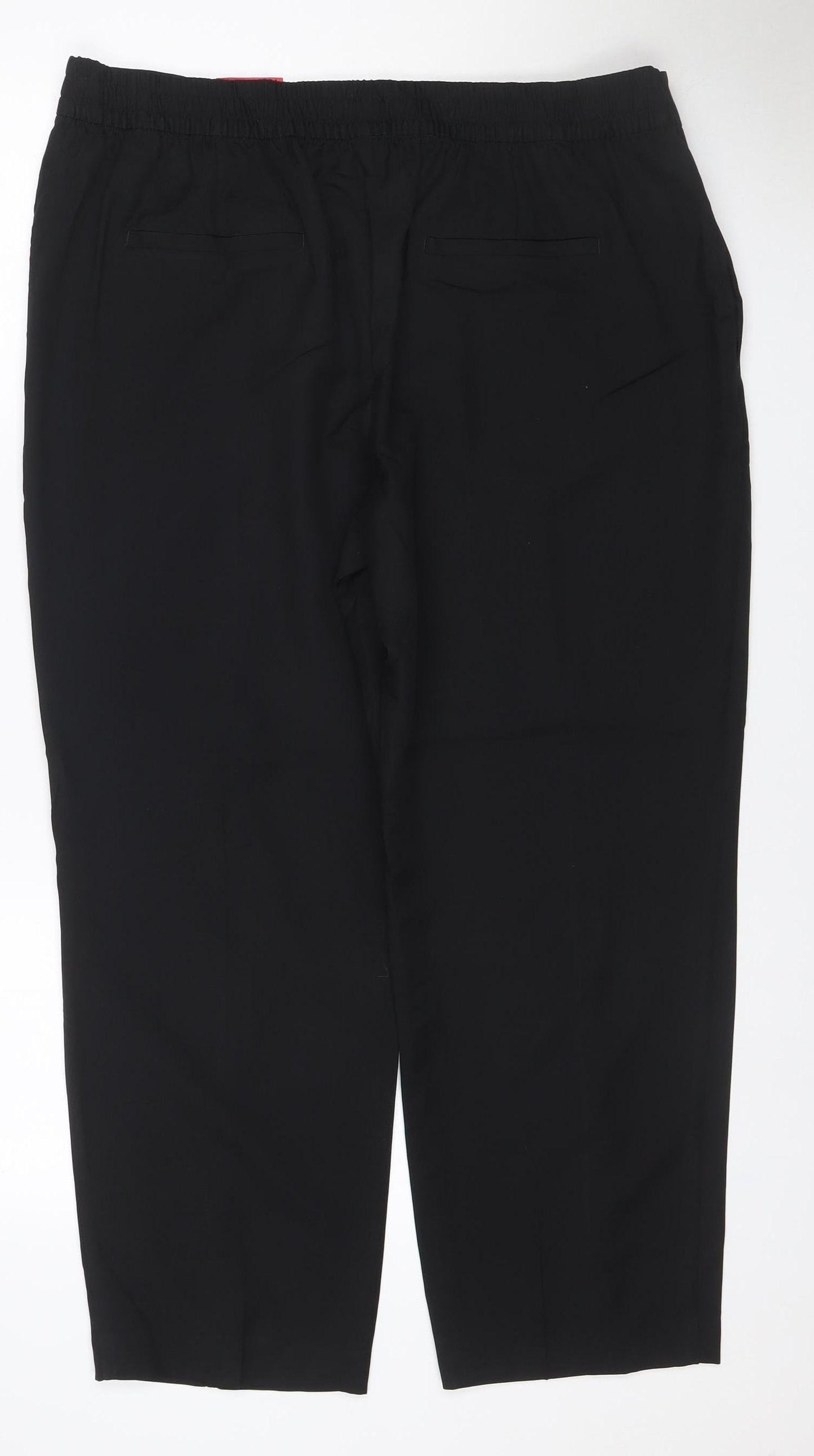 M&S Women’s Black Size 18 Straight Fit Extra Short Stretch Trousers