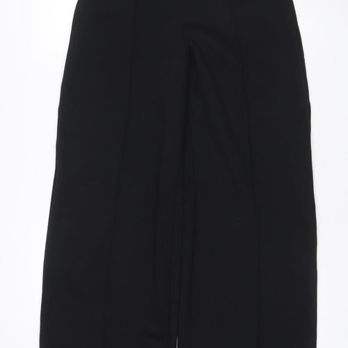 Marks and Spencer Women Black Size 10 Regular Pull-On Straight Trousers