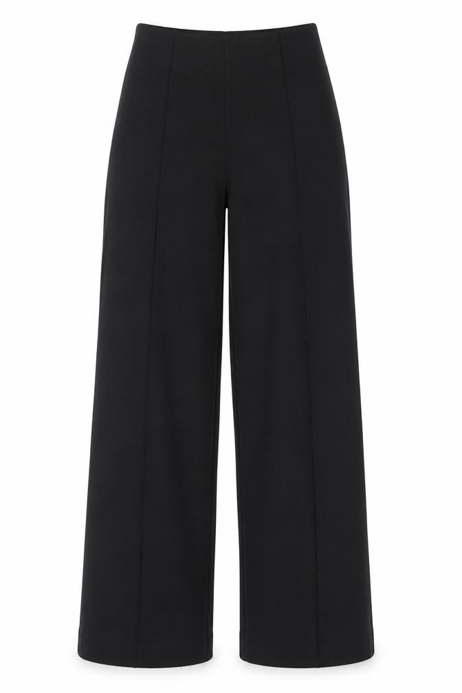 Marks and Spencer Women Black Size 10 Regular Pull-On Straight Trousers