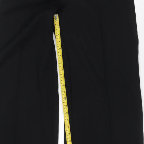 Marks and Spencer Women Black Size 10 Regular Pull-On Straight Trousers