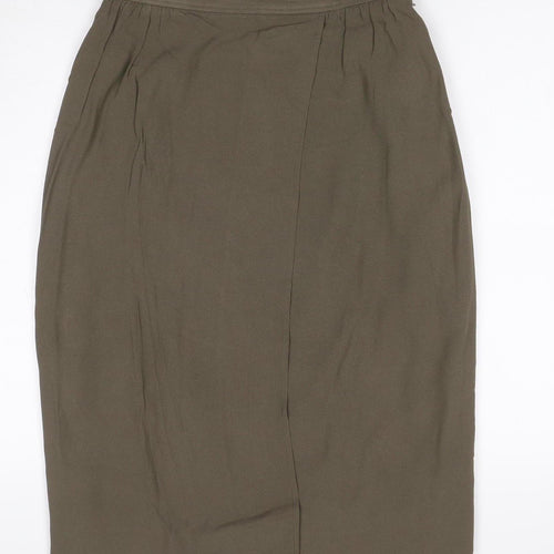 Caractere Women Green UK 12 Midi Pencil Skirt Lined Viscose Blend