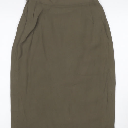 Caractere Women Green UK 12 Midi Pencil Skirt Lined Viscose Blend