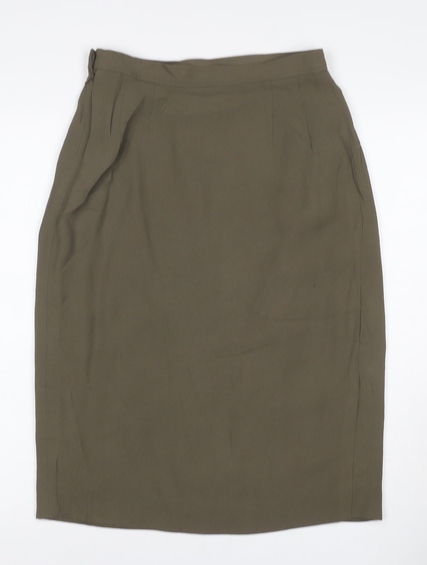 Caractere Women Green UK 12 Midi Pencil Skirt Lined Viscose Blend