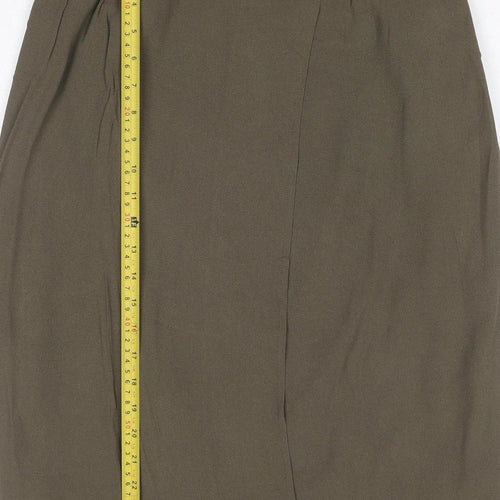 Caractere Women Green UK 12 Midi Pencil Skirt Lined Viscose Blend