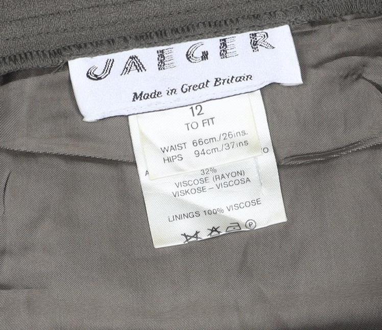 Caractere Women Green UK 12 Midi Pencil Skirt Lined Viscose Blend