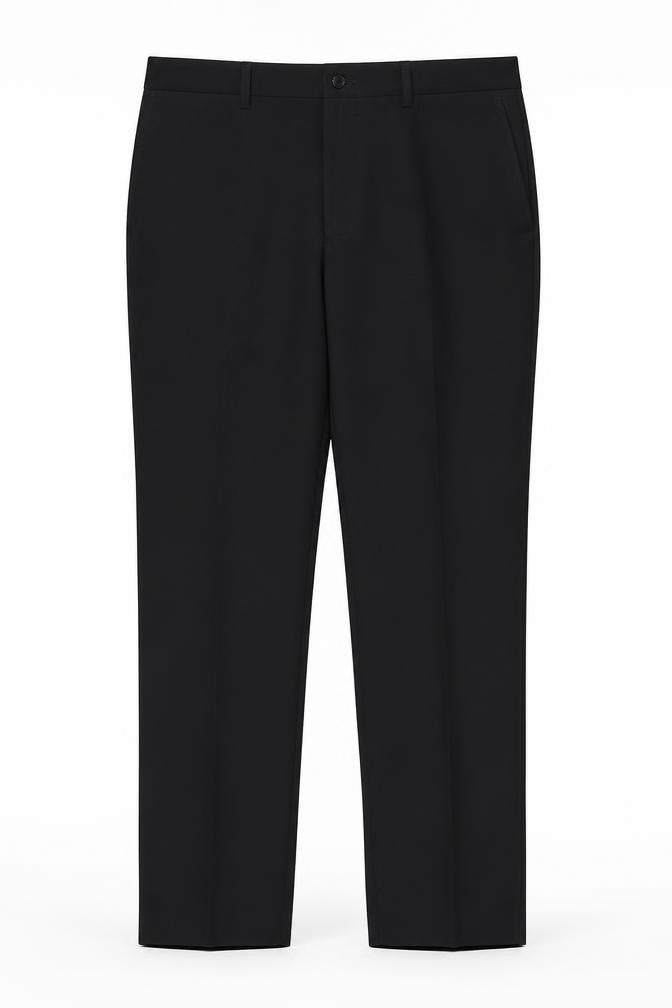 M&S Men’s Black 36in Skinny Flat Front Dress Trousers Smart Workwear