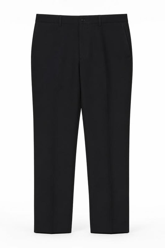 M&S Men’s Black 36in Skinny Flat Front Dress Trousers Smart Workwear