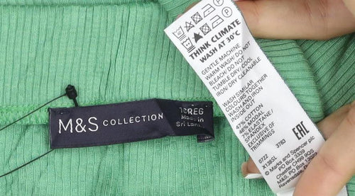 Marks and Spencer Women Green Size 16 Rib Knit Midi Pencil Skirt