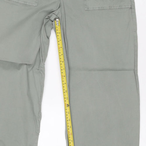 M&S Women’s Sage Green Cotton Drawstring Jogger Trousers UK 8