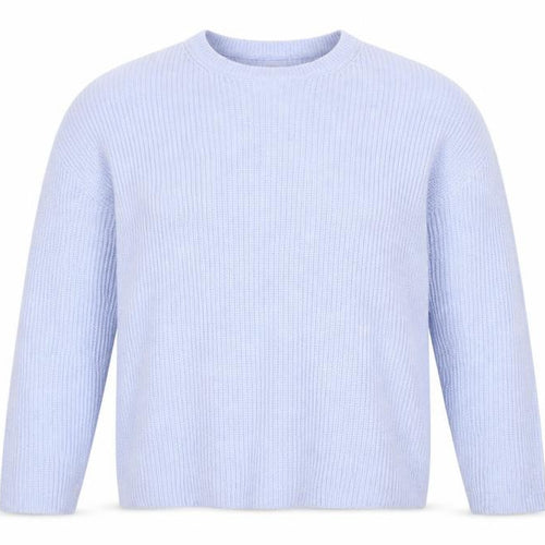 Marks and Spencer Women Blue L Ribbed Crew Neck Knit Jumper