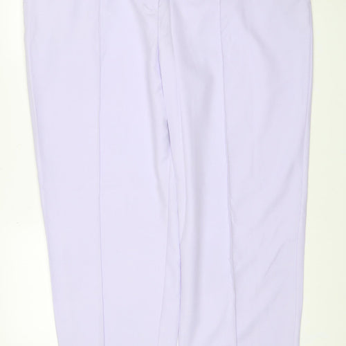 Marks & Spencer Women Lilac Size 22 Straight Elastic Waist Trousers