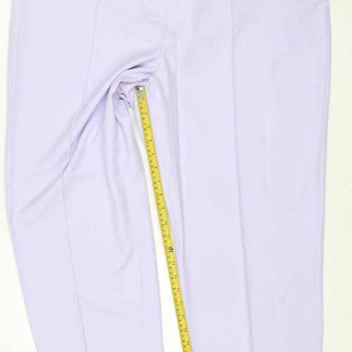 Marks & Spencer Women Lilac Size 22 Straight Elastic Waist Trousers