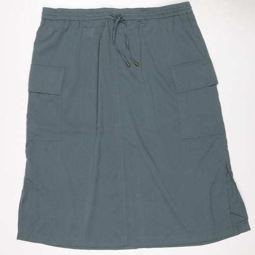 Marks & Spencer Women Green UK 20 Long Cargo Drawstring Skirt