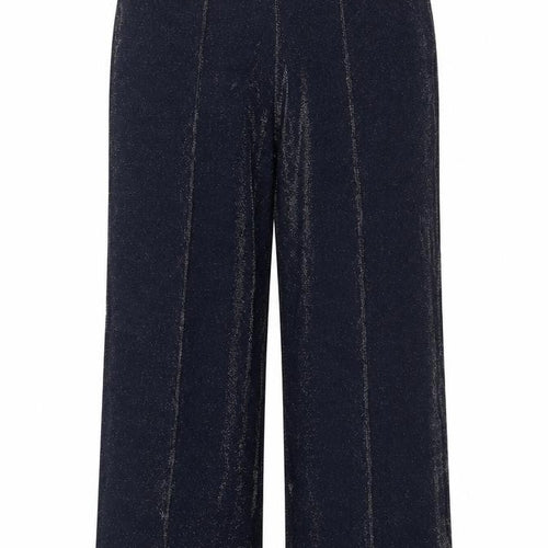 Marks and Spencer Women Black Glitter High Rise Wide-Leg Trousers UK 18