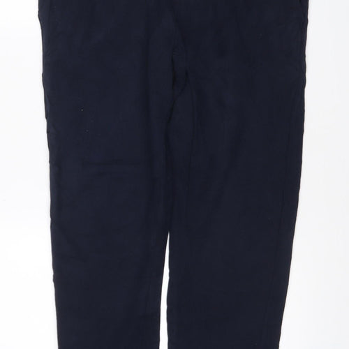Marks and Spencer Men Blue L Regular Fit Cotton Jogger Sweatpants