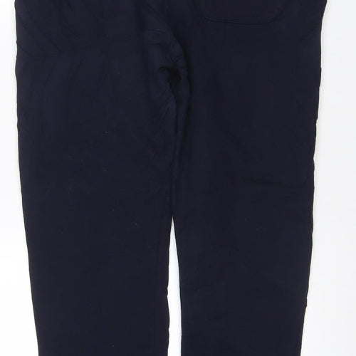 Marks and Spencer Men Blue L Regular Fit Cotton Jogger Sweatpants