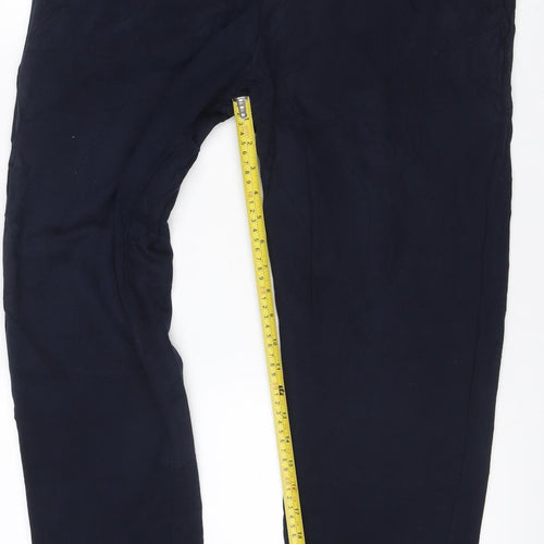 Marks and Spencer Men Blue L Regular Fit Cotton Jogger Sweatpants