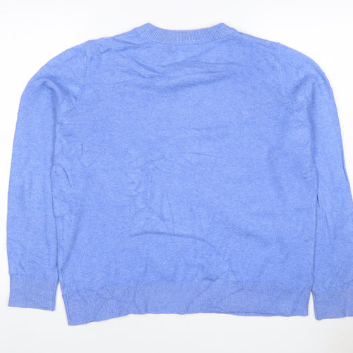 Marks and Spencer Women Blue M Cashmere Crew Neck Knit Jumper
