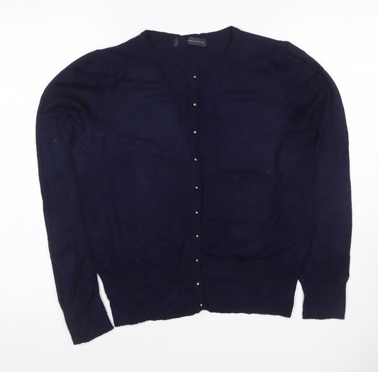Marks & Spencer Women’s Navy Blue UK 12 Round Neck Button Cardigan