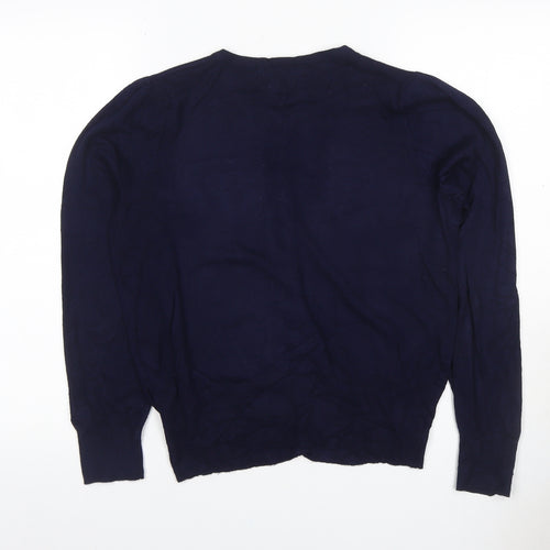Marks & Spencer Women’s Navy Blue UK 12 Round Neck Button Cardigan