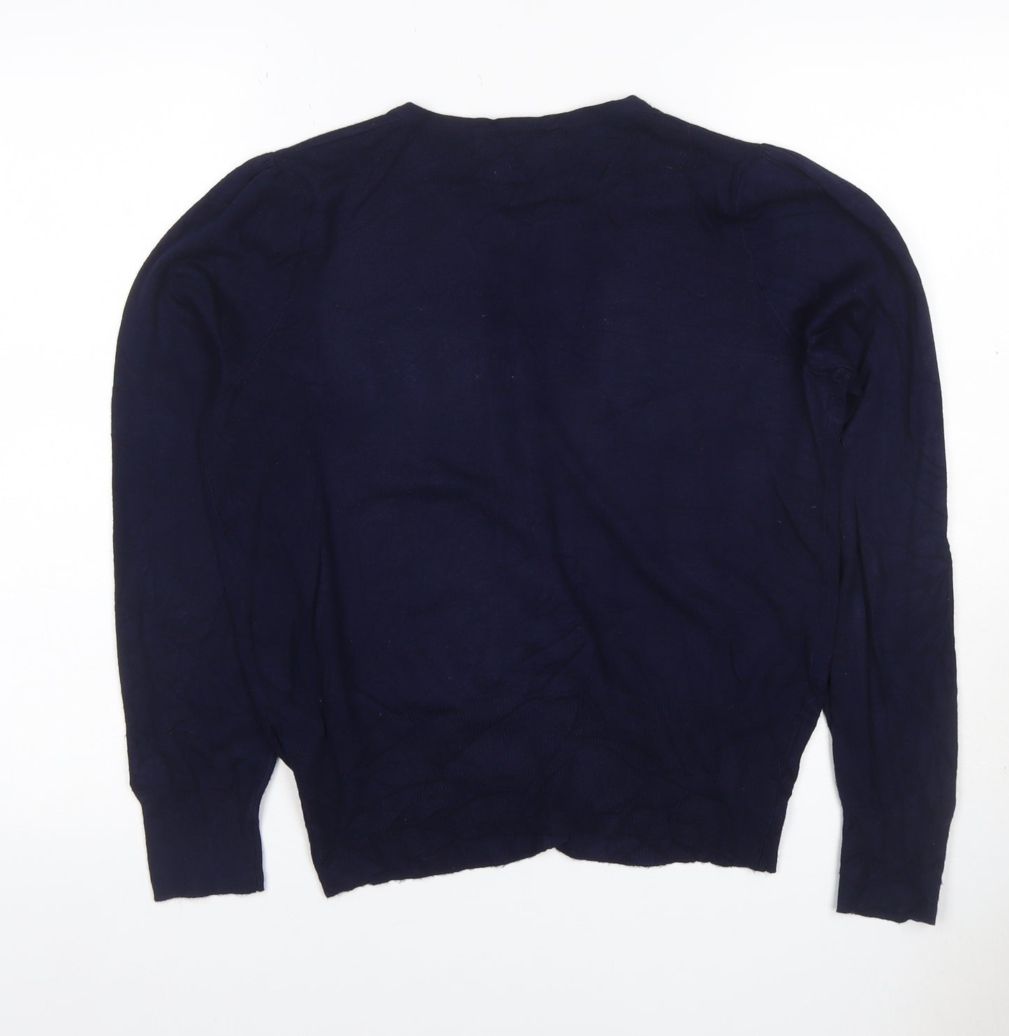 Marks & Spencer Women’s Navy Blue UK 12 Round Neck Button Cardigan