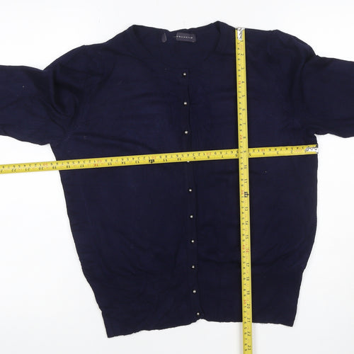 Marks & Spencer Women’s Navy Blue UK 12 Round Neck Button Cardigan