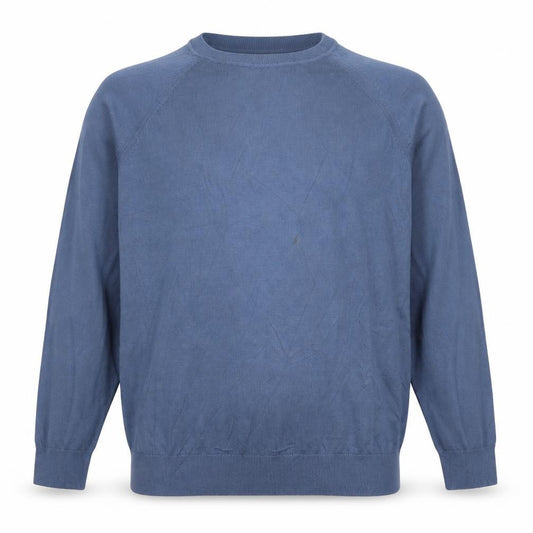 Marks and Spencer Mens Blue XL Pure Cotton Crew Neck Pullover Jumper