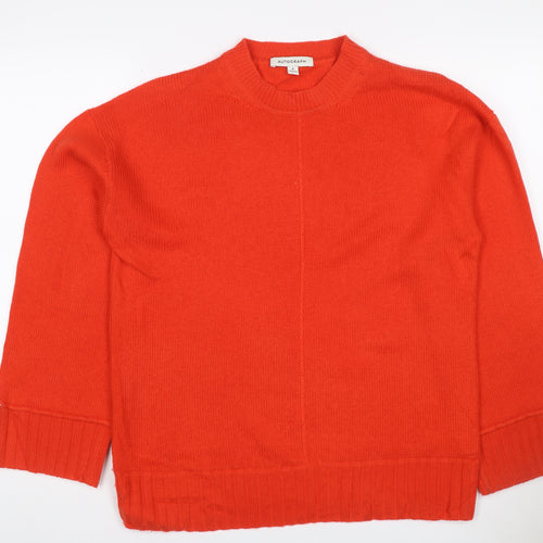 Autograph Women Orange Cashmere Crew Neck Raglan Jumper UK 8
