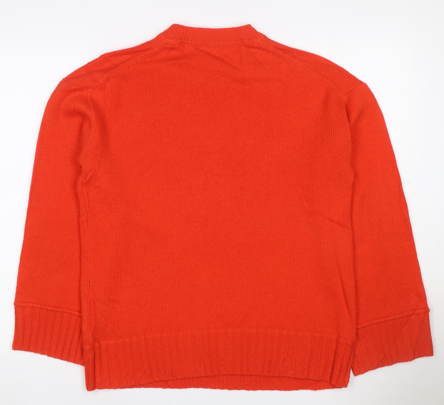 Autograph Women Orange Cashmere Crew Neck Raglan Jumper UK 8