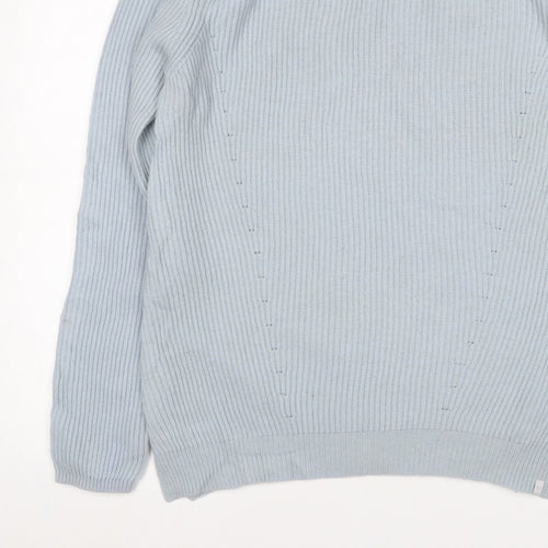 Minimum Men’s Blue M Cable-Knit Crew Neck Pullover Jumper