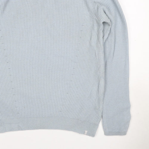 Minimum Men’s Blue M Cable-Knit Crew Neck Pullover Jumper