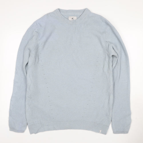 Minimum Men’s Blue M Cable-Knit Crew Neck Pullover Jumper