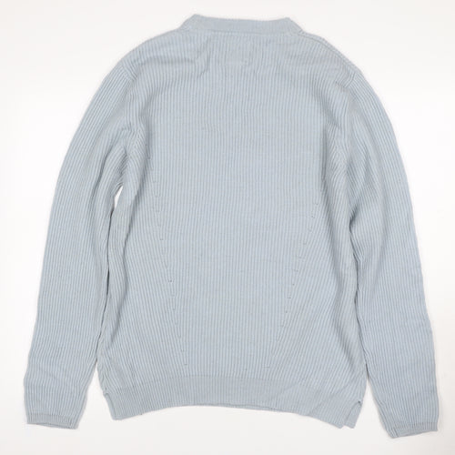 Minimum Men’s Blue M Cable-Knit Crew Neck Pullover Jumper