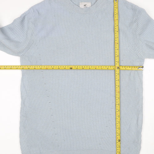 Minimum Men’s Blue M Cable-Knit Crew Neck Pullover Jumper
