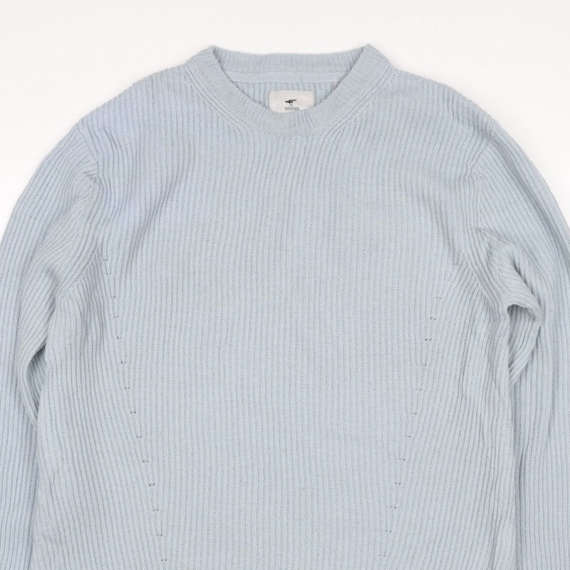 Minimum Men’s Blue M Cable-Knit Crew Neck Pullover Jumper