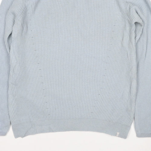 Minimum Men’s Blue M Cable-Knit Crew Neck Pullover Jumper