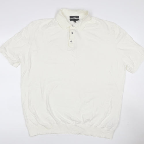Marks and Spencer Men's Ivory 2XL Cotton Rich Short Sleeve Polo Shirt