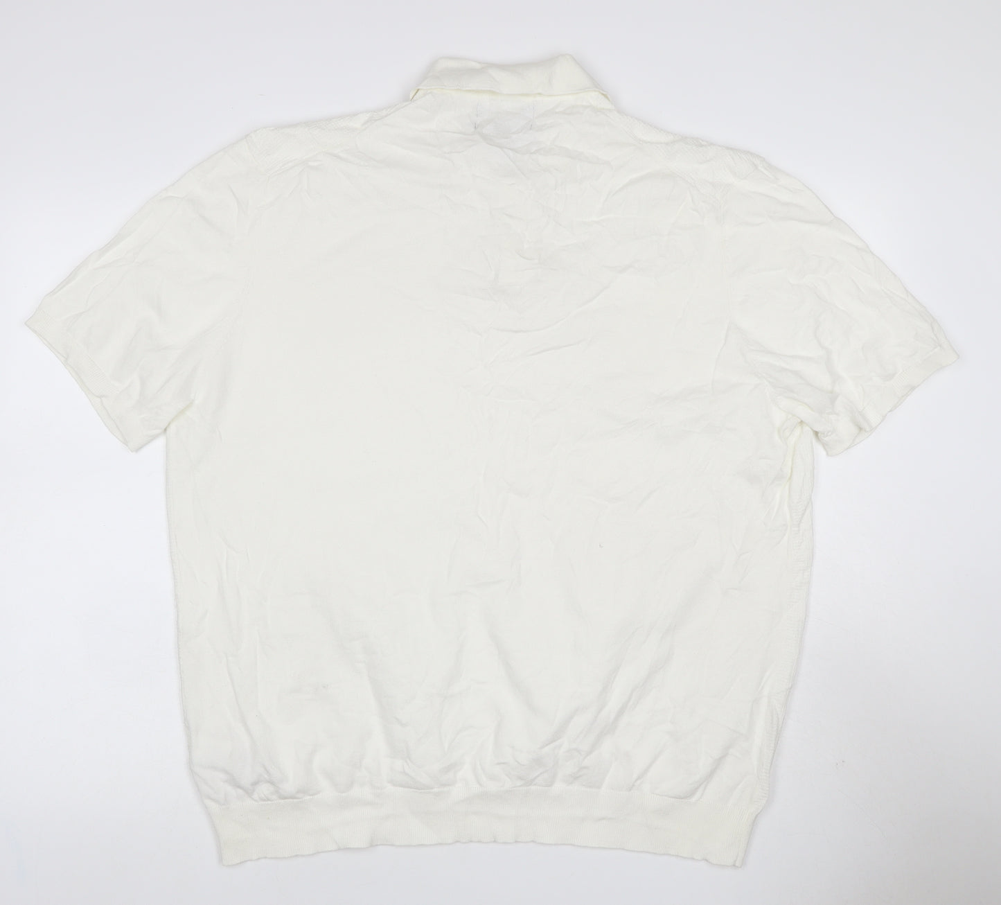 Marks and Spencer Men's Ivory 2XL Cotton Rich Short Sleeve Polo Shirt