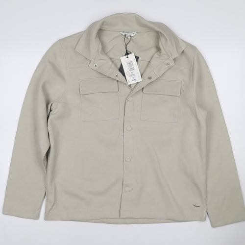 Autograph Men Beige M Military Jacket Cotton Stretch Utility NWT